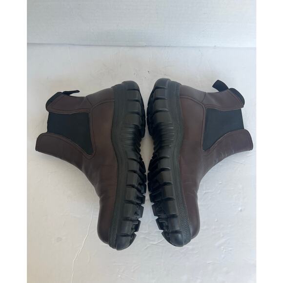 G.H. Bass Morette Leather Brown/Black Chelsea Ankle PullOn Lug Sole Boots Sz 7.5 - Picture 3 of 12